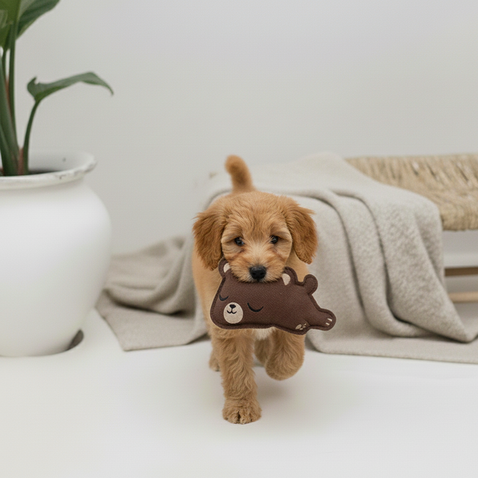 BUDDY. Leder Hundespielzeug für kleine Hunde "Kleiner Bär"
