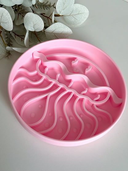 Slow Bowl Jellyfish für Hunde, Schleckmatte, Lick Mat, 