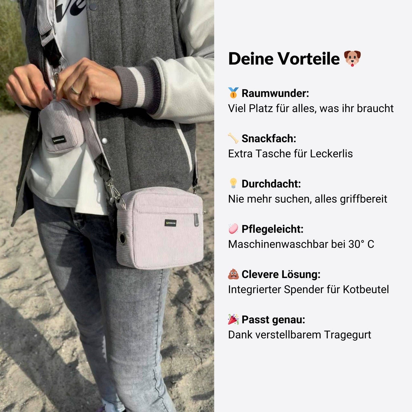 Knoten für vier Pfoten Tasche Silber Banana Paw