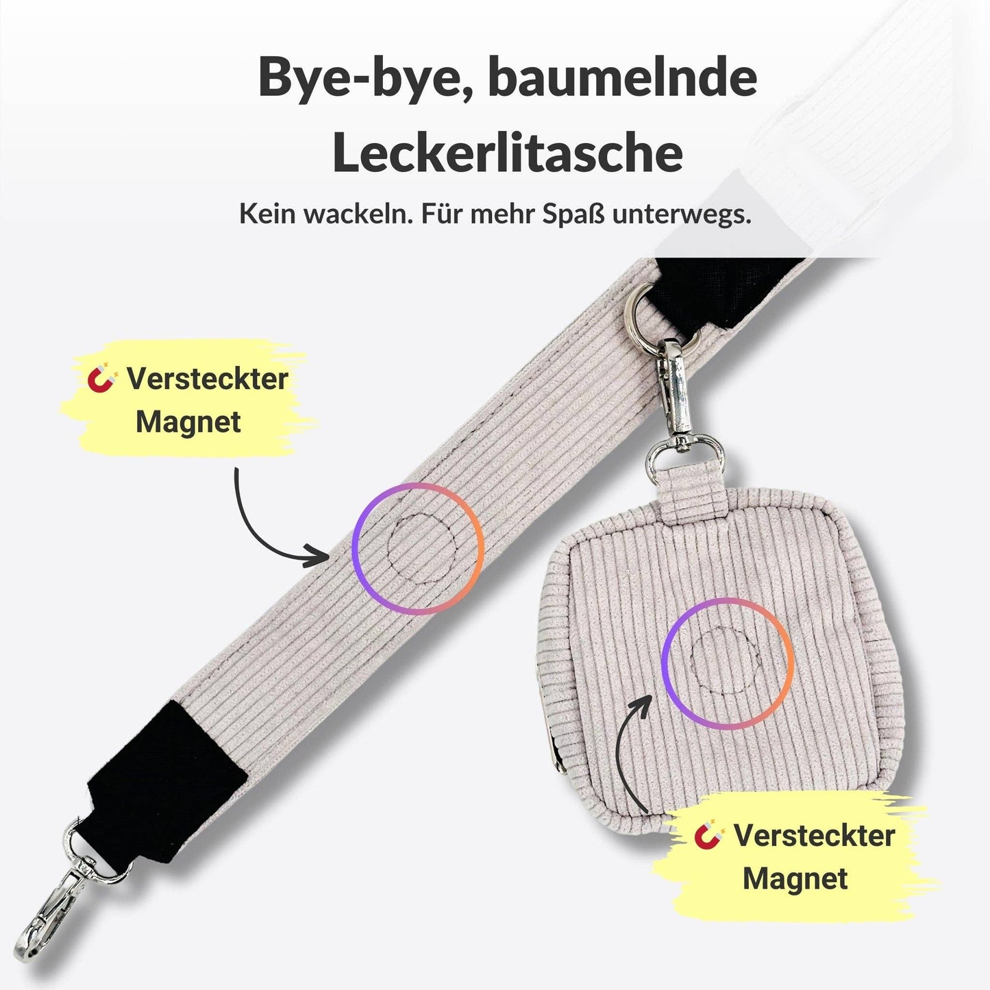 Knoten für vier Pfoten Tasche Silber Banana Paw