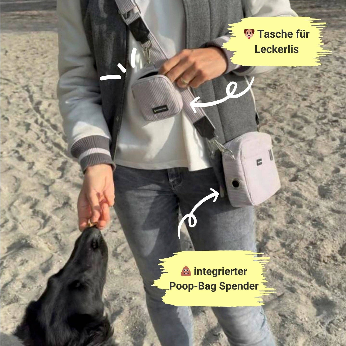 Knoten für vier Pfoten Tasche Silber Banana Paw