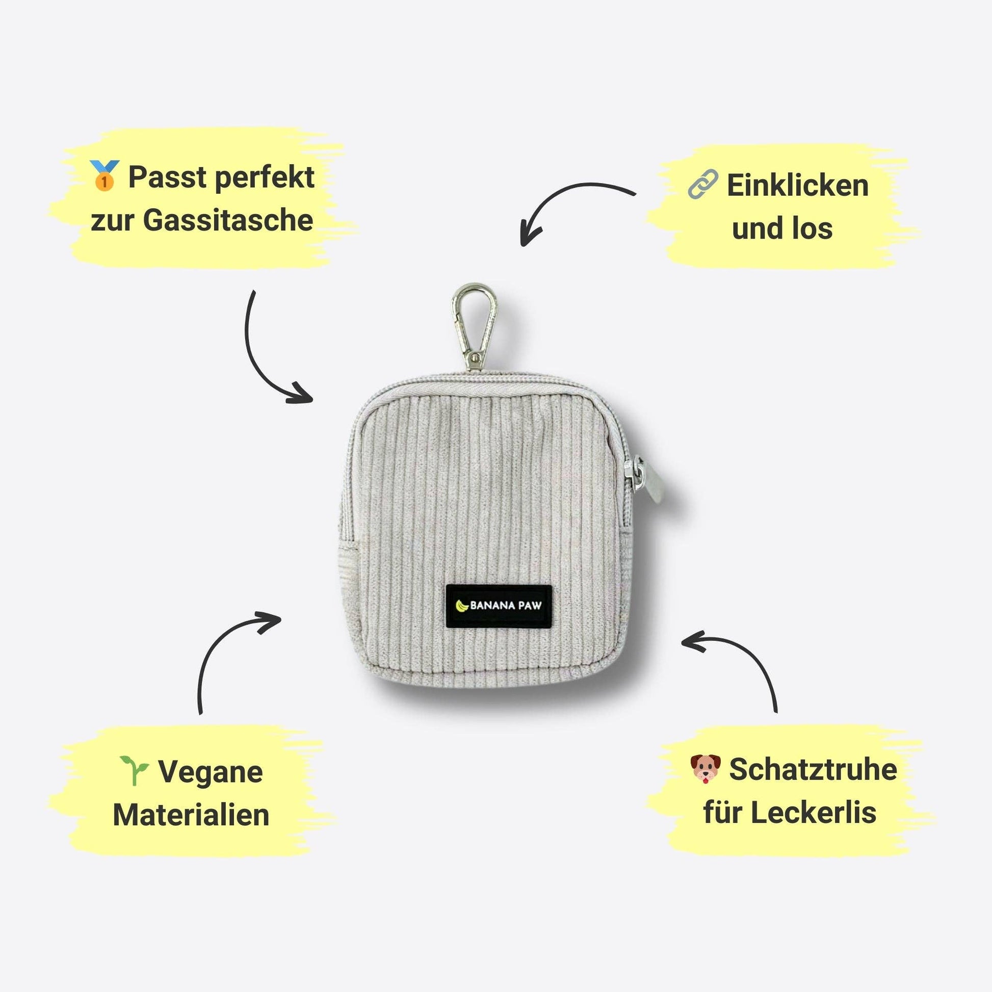 Knoten für vier Pfoten Tasche Silber Banana Paw