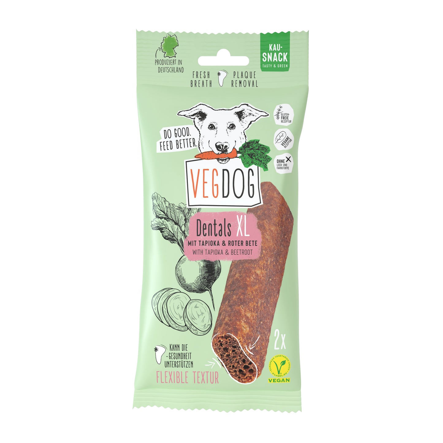 Knoten für vier Pfoten Kau Snack Vegan