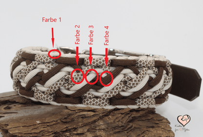 Paracord Halsband mit biothane Verschluss Hundehalsband farb. Anordnung 
