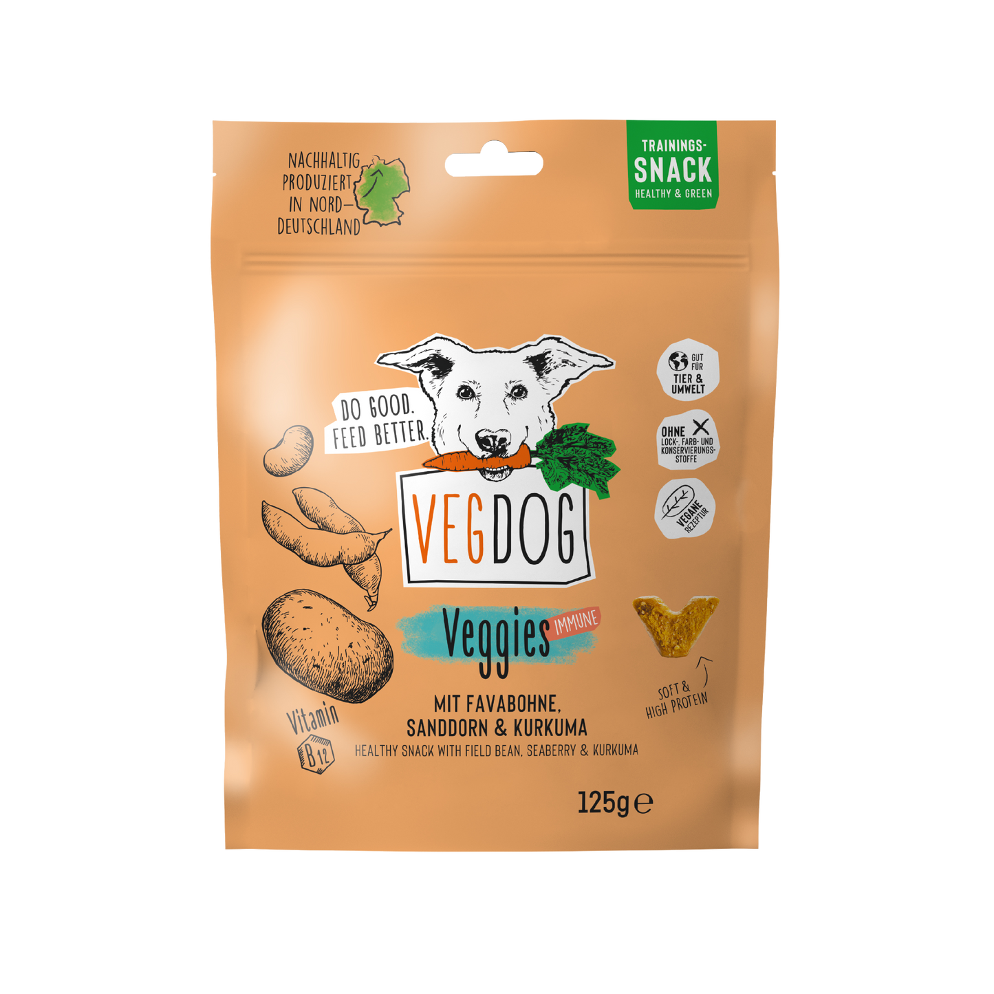 Knoten für vier Pfoten Kau Snack Vegan VegDog